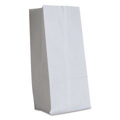 8 lb. White Paper Bag - 6.25x12.5x3.82 - 500/Bundle
