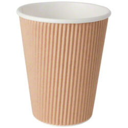 12oz Cup Paper Kraft Ripple – 500Cs