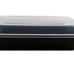 Plastic Food Container With Lid (Rectangular) - 12 Oz - 150Cs